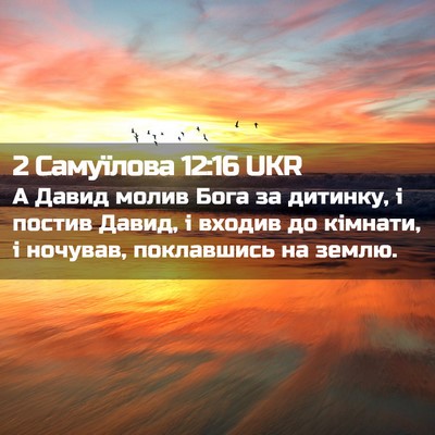 Picture 02 - 2 Самуїлова 12:16 UKR - А Давид молив Бога за - Bible Verse Picture