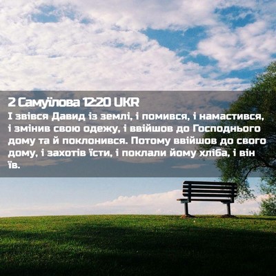 Picture 02 - 2 Самуїлова 12:20 UKR - І звівся Давид із землі, і - Bible Verse Picture