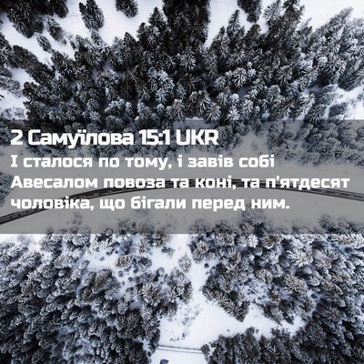 Picture 02 - 2 Самуїлова 15:1 UKR - І сталося по тому, і завів - Bible Verse Picture