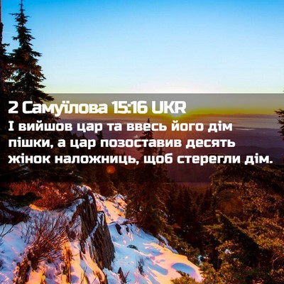 Picture 02 - 2 Самуїлова 15:16 UKR - І вийшов цар та ввесь його - Bible Verse Picture