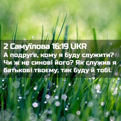 Picture 02 - 2 Самуїлова 16:19 UKR - А подруге, кому я буду - Bible Verse Picture