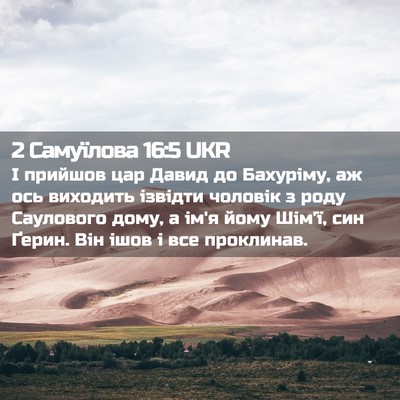 Picture 02 - 2 Самуїлова 16:5 UKR - І прийшов цар Давид до - Bible Verse Picture