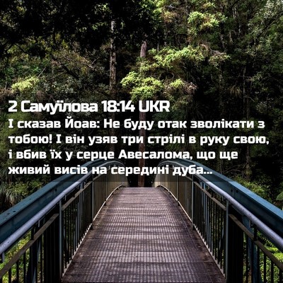 Picture 02 - 2 Самуїлова 18:14 UKR - І сказав Йоав: Не буду отак - Bible Verse Picture