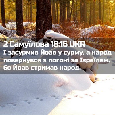 Picture 02 - 2 Самуїлова 18:16 UKR - І засурмив Йоав у сурму, а - Bible Verse Picture