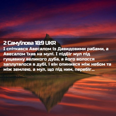 Picture 02 - 2 Самуїлова 18:9 UKR - І спіткався Авесалом із - Bible Verse Picture