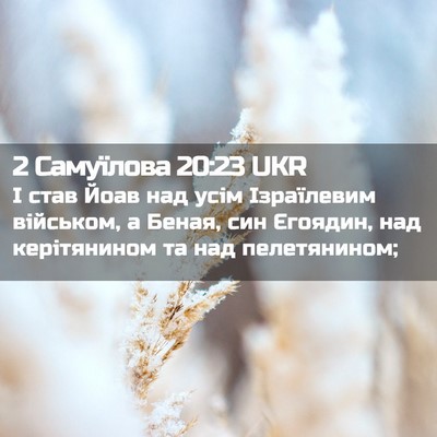 Picture 02 - 2 Самуїлова 20:23 UKR - І став Йоав над усім - Bible Verse Picture