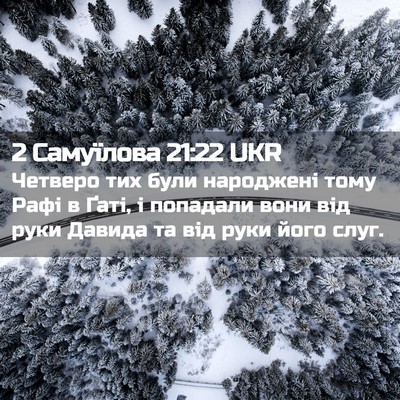 Picture 02 - 2 Самуїлова 21:22 UKR - Четверо тих були народжені - Bible Verse Picture