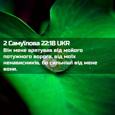 Picture 02 - 2 Самуїлова 22:18 UKR - Він мене врятував від - Bible Verse Picture