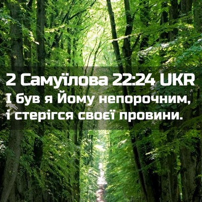 Picture 02 - 2 Самуїлова 22:24 UKR - І був я Йому непорочним, і - Bible Verse Picture