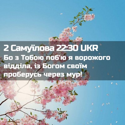 Picture 02 - 2 Самуїлова 22:30 UKR - Бо з Тобою поб'ю я ворожого - Bible Verse Picture