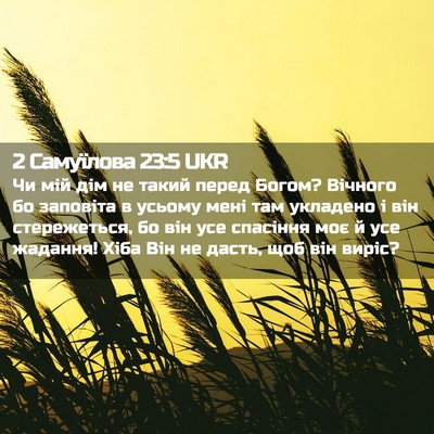 Picture 02 - 2 Самуїлова 23:5 UKR - Чи мій дім не такий перед - Bible Verse Picture
