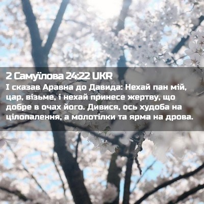 Picture 02 - 2 Самуїлова 24:22 UKR - І сказав Аравна до Давида: - Bible Verse Picture