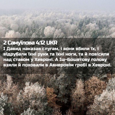Picture 02 - 2 Самуїлова 4:12 UKR - І Давид наказав слугам, і - Bible Verse Picture