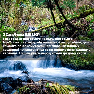 Picture 02 - 2 Самуїлова 6:19 UKR - І він роздав для всього - Bible Verse Picture