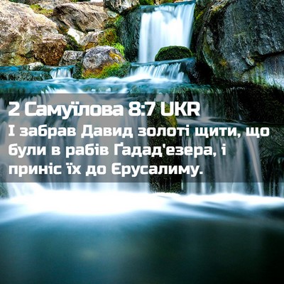 Picture 02 - 2 Самуїлова 8:7 UKR - І забрав Давид золоті щити, - Bible Verse Picture