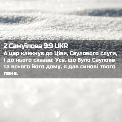Picture 02 - 2 Самуїлова 9:9 UKR - А цар кликнув до Ціви, - Bible Verse Picture
