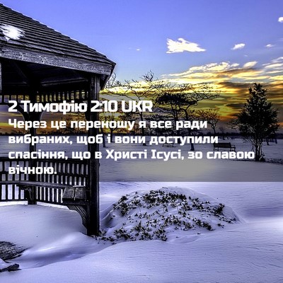 Picture 02 - 2 Тимофію 2:10 UKR - Через це переношу я все - Bible Verse Picture