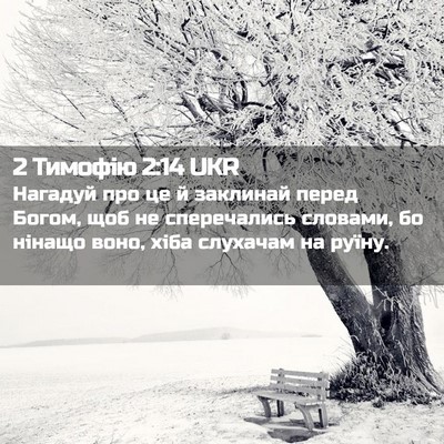 Picture 02 - 2 Тимофію 2:14 UKR - Нагадуй про це й заклинай - Bible Verse Picture