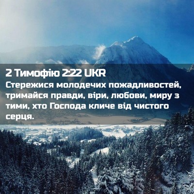 Picture 02 - 2 Тимофію 2:22 UKR - Стережися молодечих - Bible Verse Picture