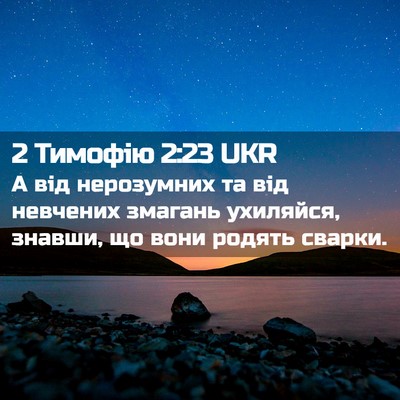 Picture 02 - 2 Тимофію 2:23 UKR - А від нерозумних та від - Bible Verse Picture