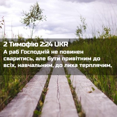 Picture 02 - 2 Тимофію 2:24 UKR - А раб Господній не повинен - Bible Verse Picture