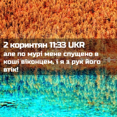 Picture 02 - 2 коринтян 11:33 UKR - але по мурі мене спущено в - Bible Verse Picture