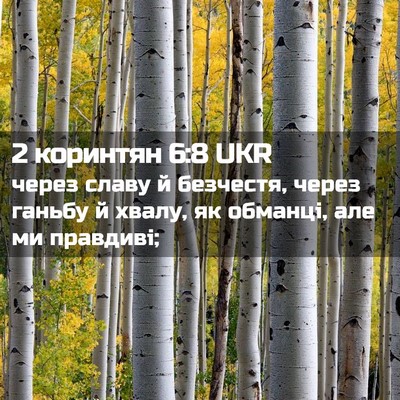 Picture 02 - 2 коринтян 6:8 UKR - через славу й безчестя, - Bible Verse Picture