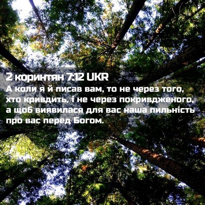 Picture 02 - 2 коринтян 7:12 UKR - А коли я й писав вам, то не - Bible Verse Picture