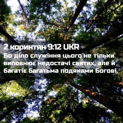 Picture 02 - 2 коринтян 9:12 UKR - Бо діло служіння цього не - Bible Verse Picture