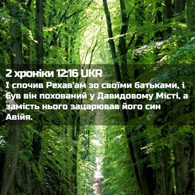Picture 02 - 2 хроніки 12:16 UKR - І спочив Рехав'ам зо своїми - Bible Verse Picture