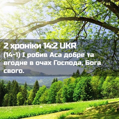 Picture 02 - 2 хроніки 14:2 UKR - (14-1) І робив Аса добре та - Bible Verse Picture