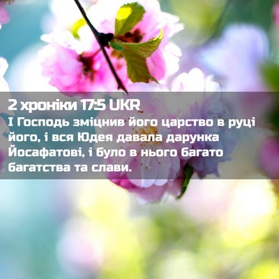 Picture 02 - 2 хроніки 17:5 UKR - І Господь зміцнив його - Bible Verse Picture