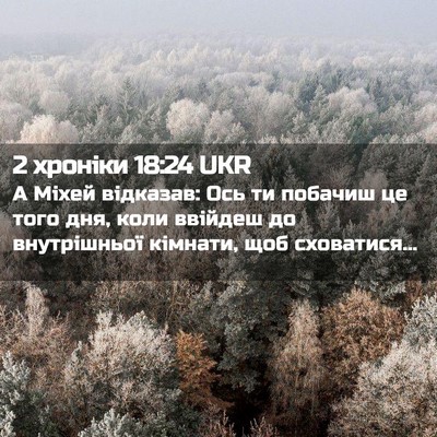 Picture 02 - 2 хроніки 18:24 UKR - А Міхей відказав: Ось ти - Bible Verse Picture