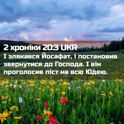 Picture 02 - 2 хроніки 20:3 UKR - І злякався Йосафат, і - Bible Verse Picture