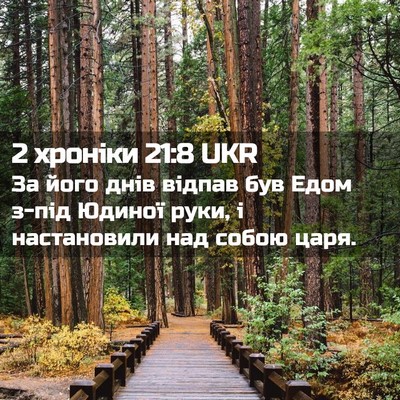 Picture 02 - 2 хроніки 21:8 UKR - За його днів відпав був - Bible Verse Picture