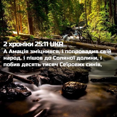 Picture 02 - 2 хроніки 25:11 UKR - А Амація зміцнився, і - Bible Verse Picture