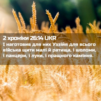 Picture 02 - 2 хроніки 26:14 UKR - І наготовив для них Уззійя - Bible Verse Picture