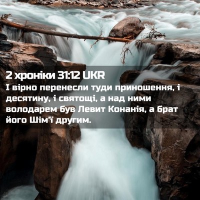 Picture 02 - 2 хроніки 31:12 UKR - І вірно перенесли туди - Bible Verse Picture