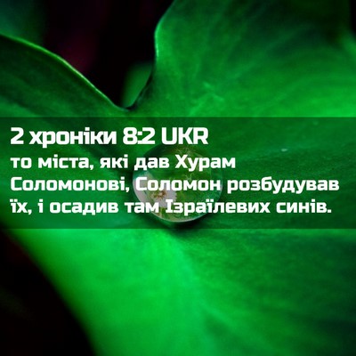 Picture 02 - 2 хроніки 8:2 UKR - то міста, які дав Хурам - Bible Verse Picture