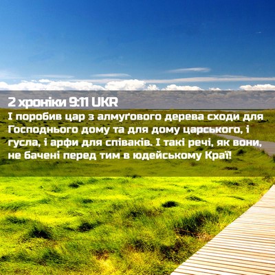 Picture 02 - 2 хроніки 9:11 UKR - І поробив цар з алмуґового - Bible Verse Picture
