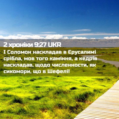 Picture 02 - 2 хроніки 9:27 UKR - І Соломон наскладав в - Bible Verse Picture