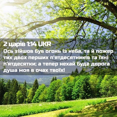 Picture 02 - 2 царів 1:14 UKR - Ось зійшов був огонь із - Bible Verse Picture