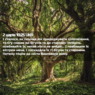 Picture 02 - 2 царів 10:25 UKR - І сталося, як скінчив він - Bible Verse Picture