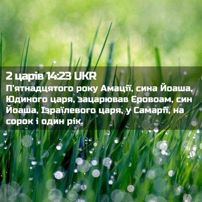 Picture 02 - 2 царів 14:23 UKR - П'ятнадцятого року Амації, - Bible Verse Picture