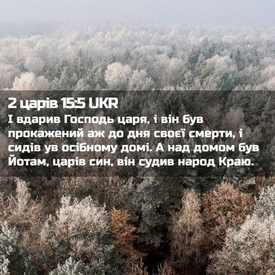 Picture 02 - 2 царів 15:5 UKR - І вдарив Господь царя, і - Bible Verse Picture