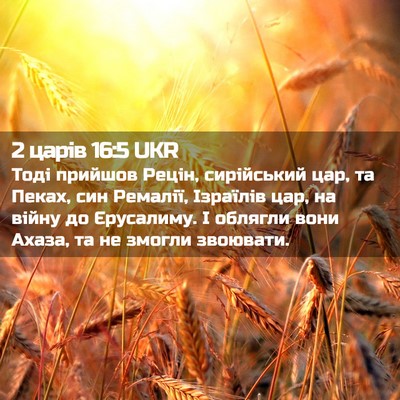 Picture 02 - 2 царів 16:5 UKR - Тоді прийшов Рецін, - Bible Verse Picture