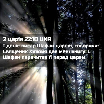 Picture 02 - 2 царів 22:10 UKR - І доніс писар Шафан цареві, - Bible Verse Picture