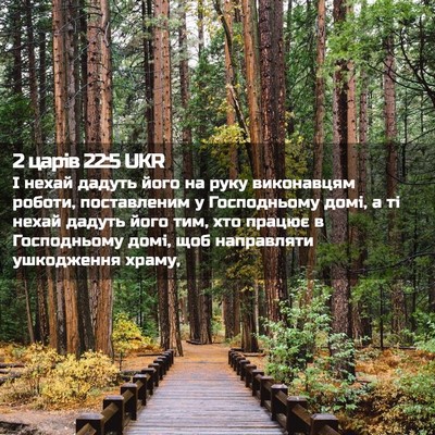 Picture 02 - 2 царів 22:5 UKR - І нехай дадуть його на руку - Bible Verse Picture