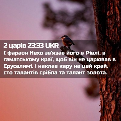 Picture 02 - 2 царів 23:33 UKR - І фараон Нехо зв'язав його - Bible Verse Picture