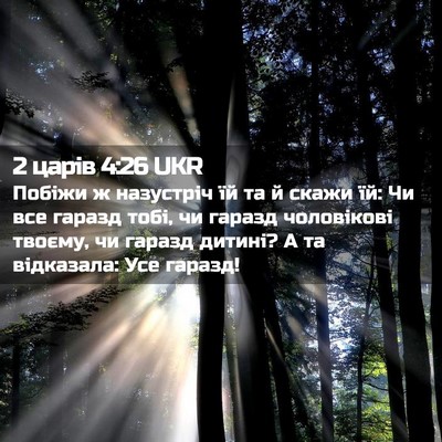 Picture 02 - 2 царів 4:26 UKR - Побіжи ж назустріч їй та й - Bible Verse Picture